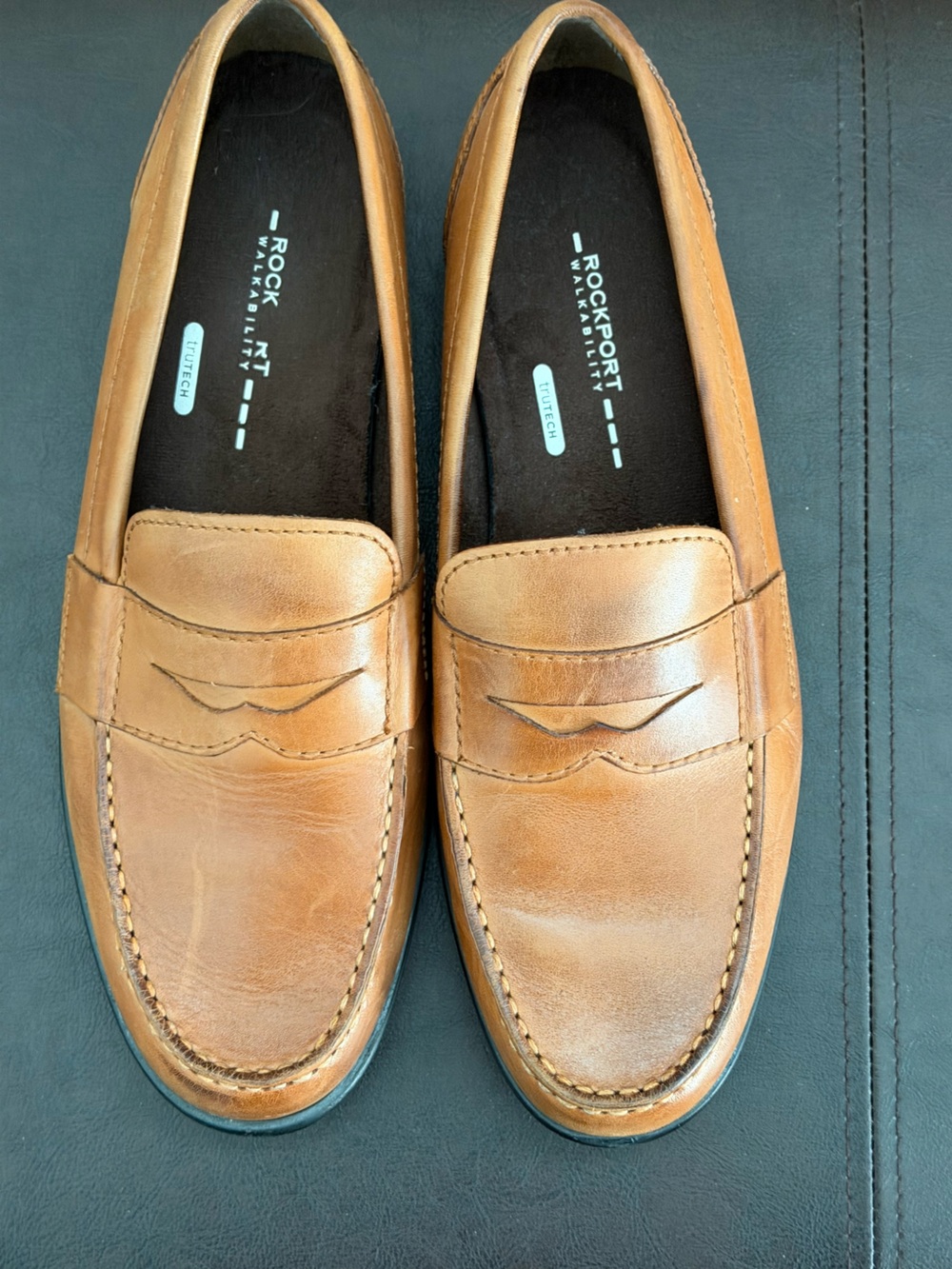 Rockport Men’s Cognac Leather Penny Loafers